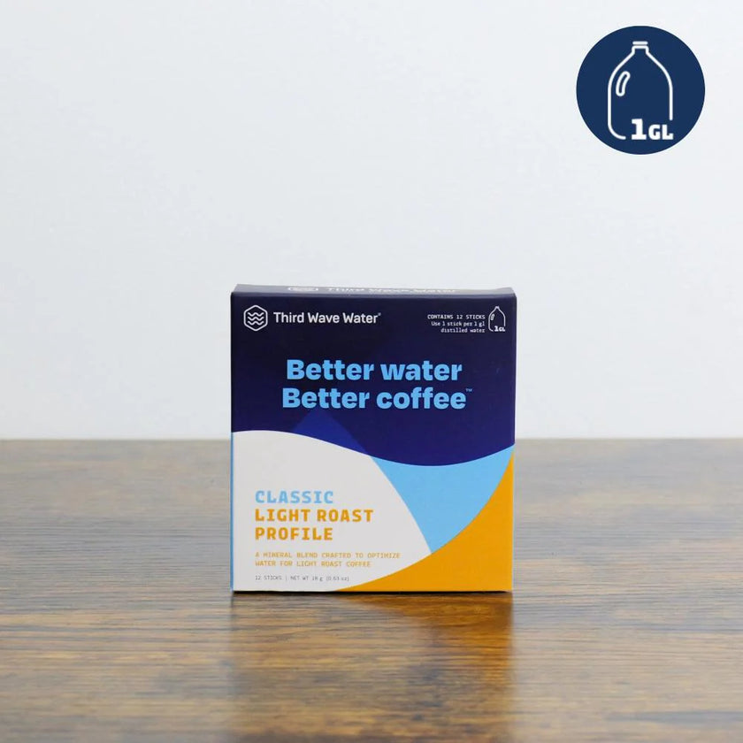 Coffee brewing water minerals box for light roast profile