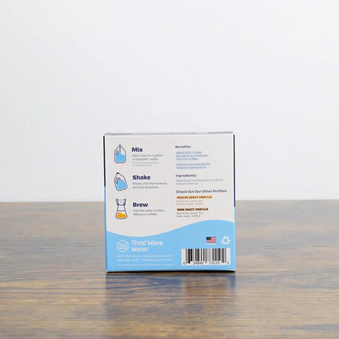 Single mineral packet for coffee brewing water solution