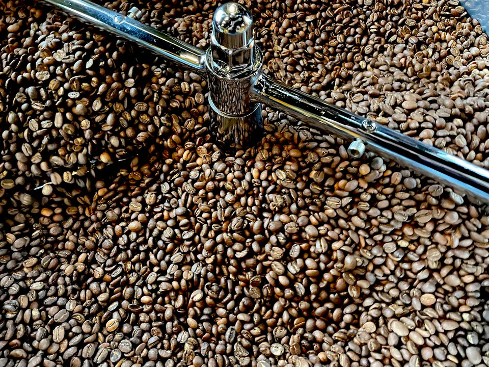 Tony roasting coffee at Troubadour Coffee Roasters