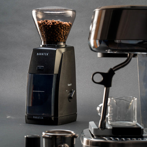 Black Baratza Encore ESP on a kitchen counter